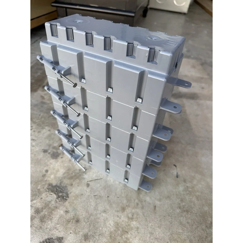Lot (5) Pass & Seymour S4-68-RAC 4-Gang Nail-On Plastic Outlet Boxes